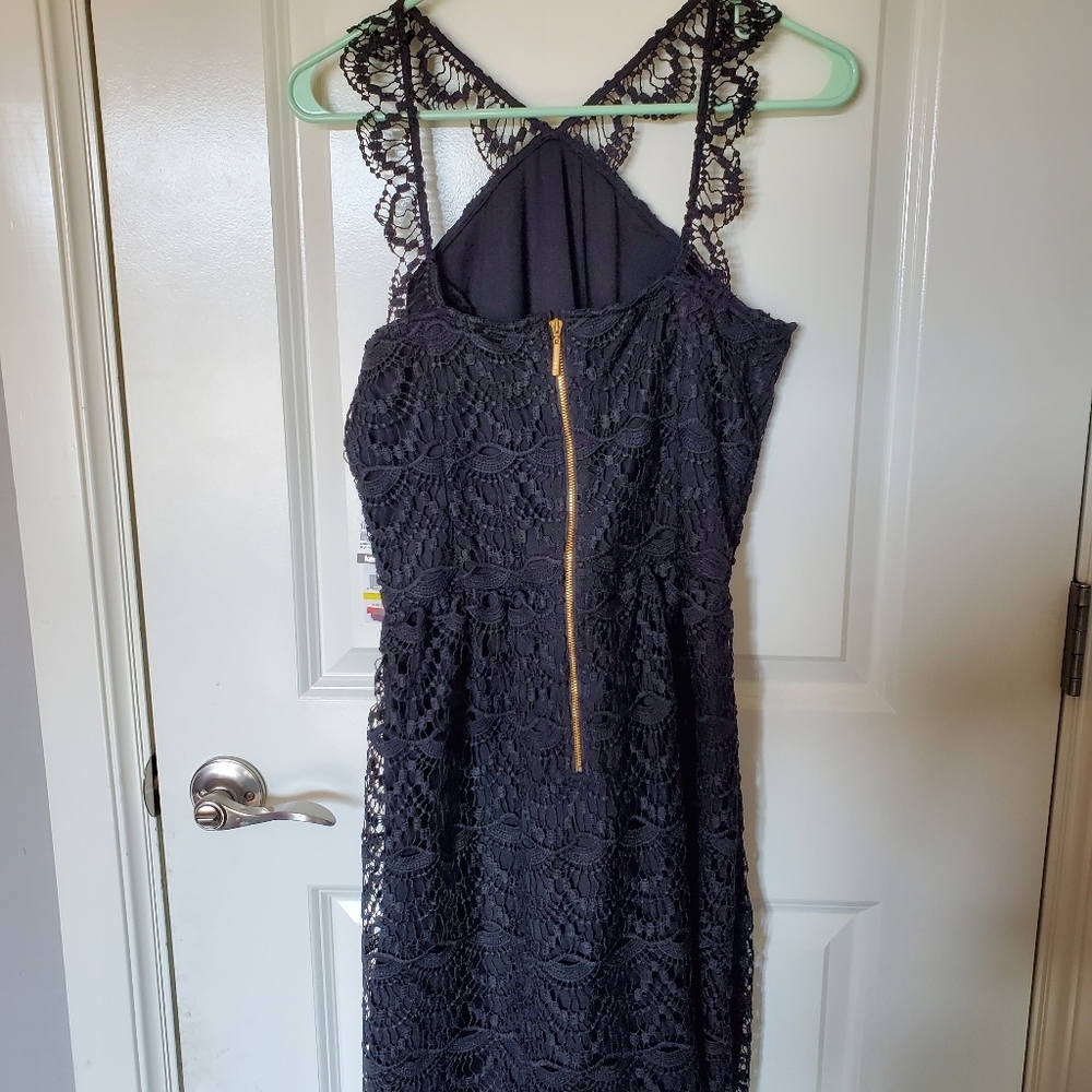 Kensie Crochet Lace Black Dress Nwt Size M — image 6 of 8
